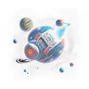 space with hieroglyphics tattoo design idea