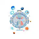 space with hieroglyphics tattoo design idea