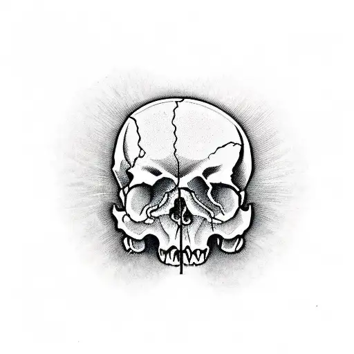 Crying skull tattoo design idea