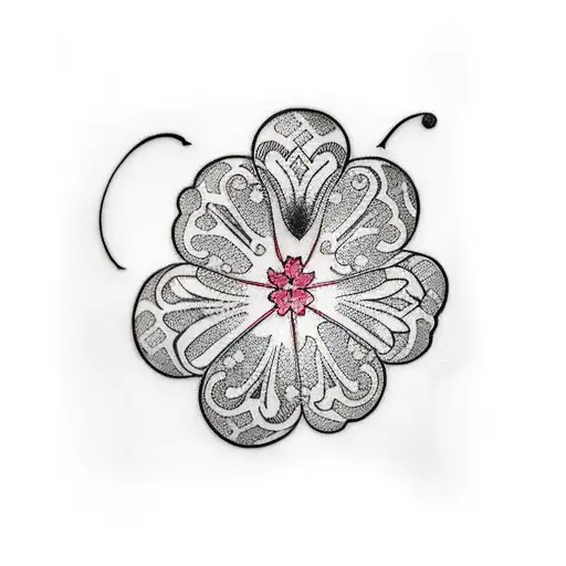 5 leaf clover tattoo design idea