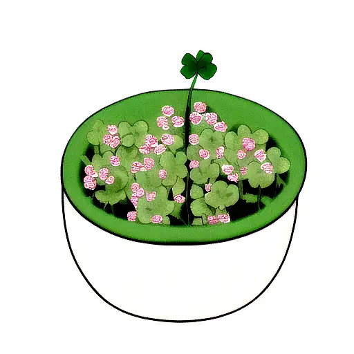 small 5 leaf clover tattoo design idea