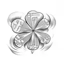 small 5 leaf clover tattoo design idea