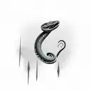 a snake bites a hand tattoo design idea