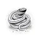 a snake bites a hand tattoo design idea