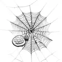 Spider Web on mushrooms tattoo design idea