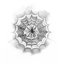 Spider Web on mushrooms tattoo design idea