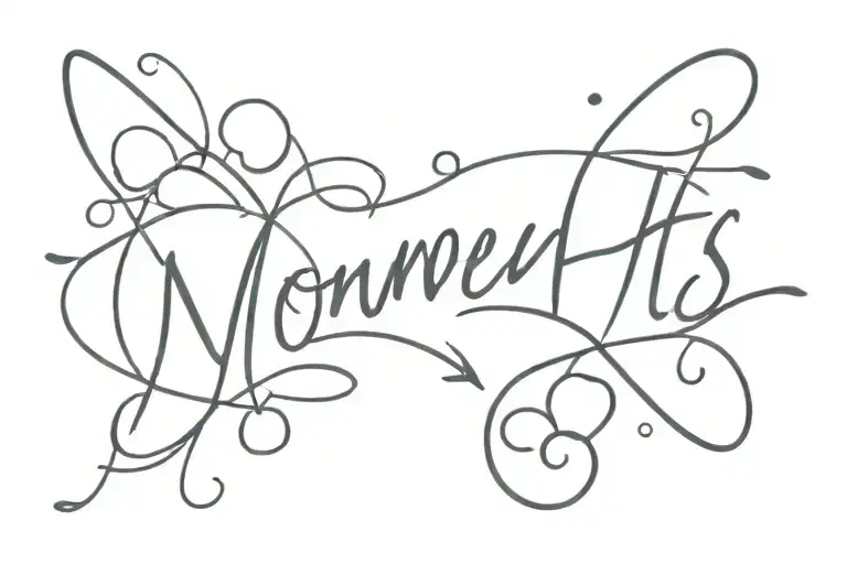 Create a minimalist tattoo design using the song "Moments" by One Direction. Use broken hearts.  tattoo design idea