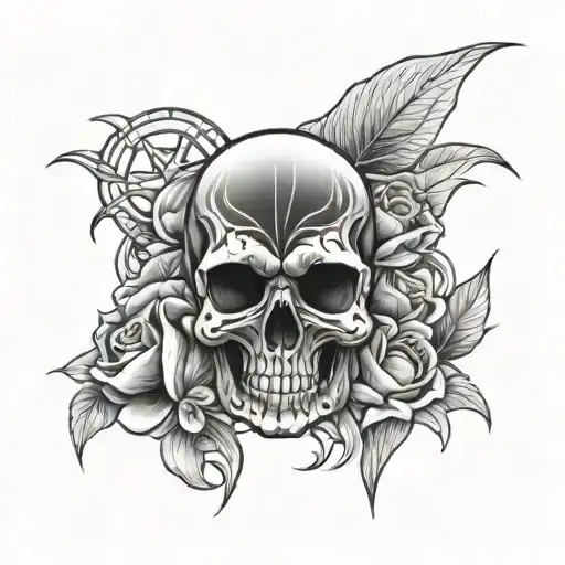 skull shrine tattoo design idea