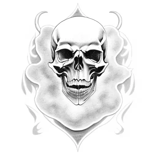grim reaper flames skulls  tattoo design idea