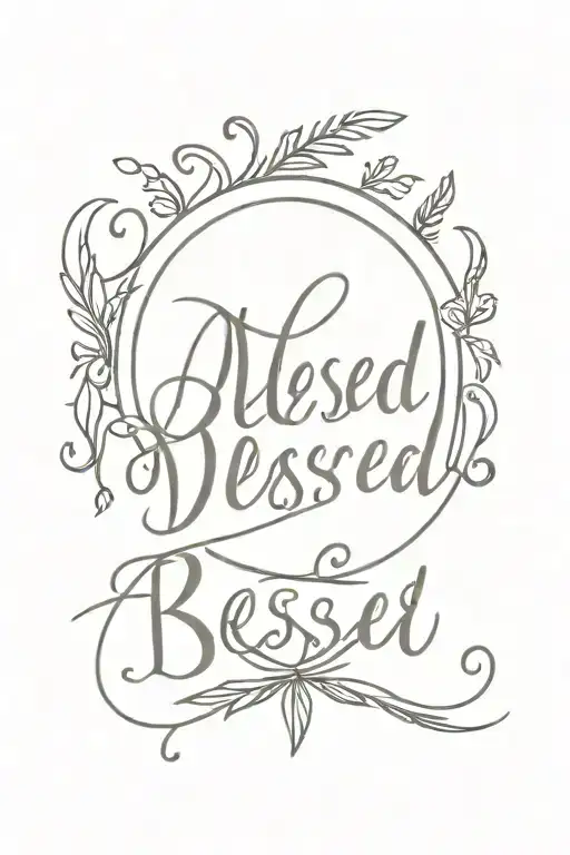 Blessed written tattoo design idea