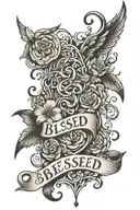 Blessed written tattoo design idea
