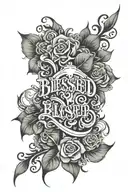 Blessed written tattoo design idea