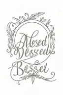 Blessed written tattoo design idea