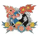 korea and hong kong flag tattoo design idea