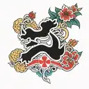 korea and hong kong flag tattoo design idea