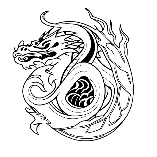 whirlpool river dragon tattoo design idea