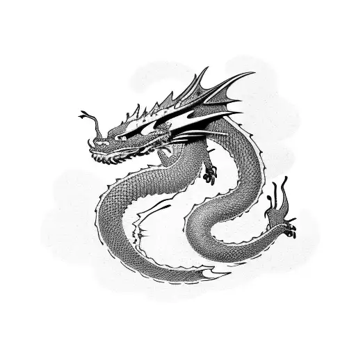 whirlpool river dragon tattoo design idea
