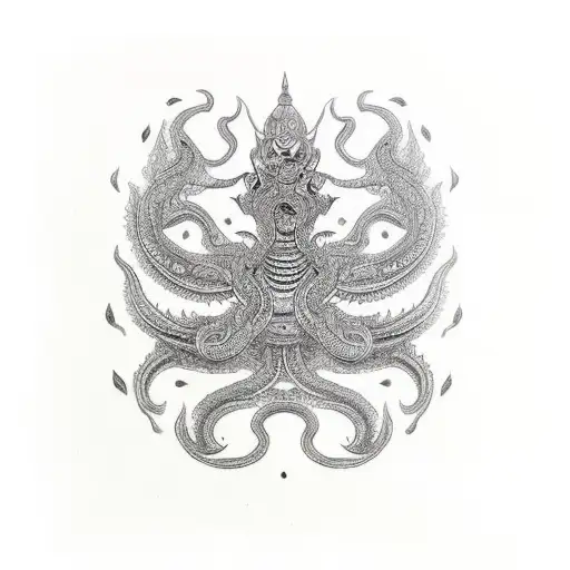 Thai naga  tattoo design idea