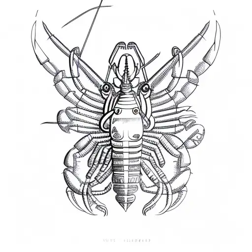 anubis crossover lobster tattoo design idea