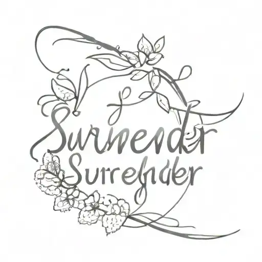 surrender trust breathe tattoo design idea
