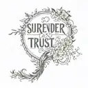 surrender trust breathe tattoo design idea