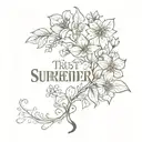 surrender trust breathe tattoo design idea