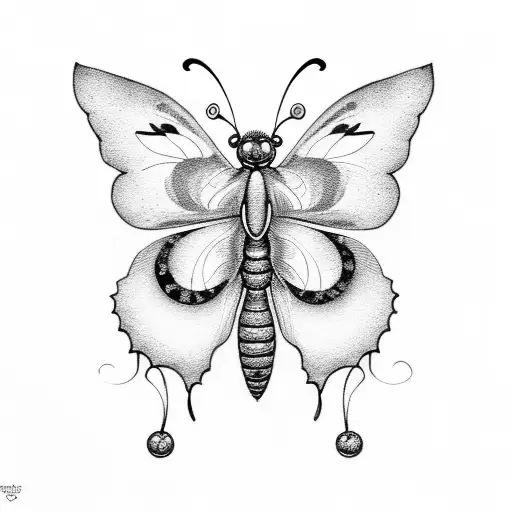 butterfly with semicolon  tattoo design idea