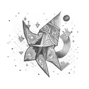shooting star pop smoke tattoo design idea