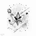 shooting star pop smoke tattoo design idea
