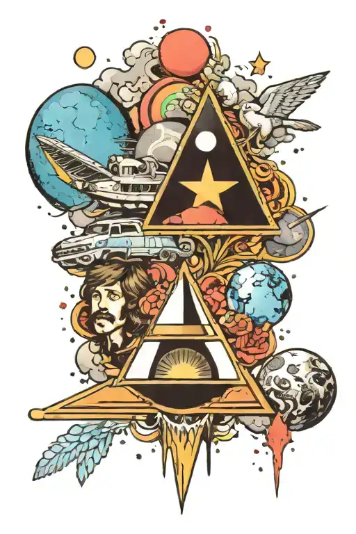 Beatles und Dark Side of the Moon  tattoo design idea