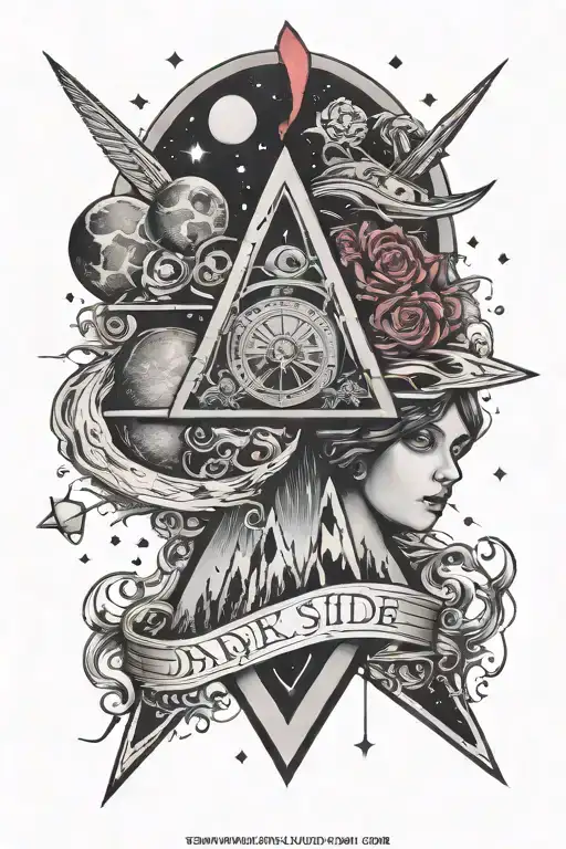 DARK Side of the Moon und Doctor Who surrounded tattoo design idea