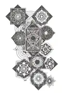 7 chakra symbols tattoo design idea