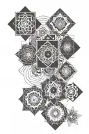 7 chakra symbols tattoo design idea