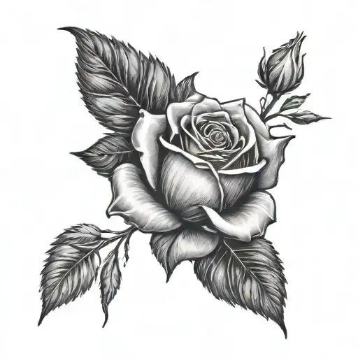 rose with date around it  tattoo design idea
