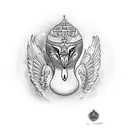 matrioshka with swan as emblem tattoo design idea