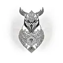 matrioshka with swan as emblem tattoo design idea