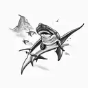 hammerhead shark  tattoo design idea