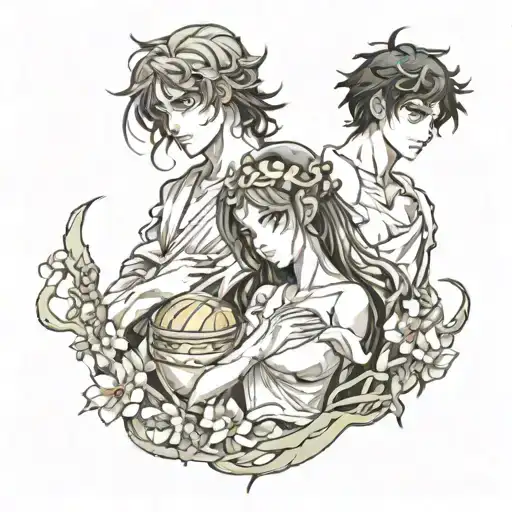 Orpheus and eurydice tattoo design idea