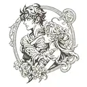 Orpheus and eurydice tattoo design idea