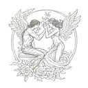 Orpheus and Eurydice  tattoo design idea