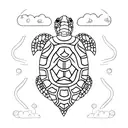 turtle cyan  tattoo design idea
