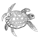 turtle cyan  tattoo design idea