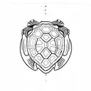 turtle cyan  tattoo design idea