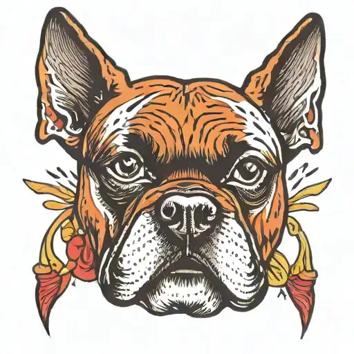 Boxer Dog head  tattoo design idea
