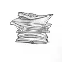 stack of books tattoo design idea