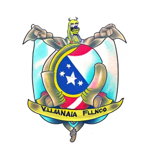 banana with valencia flag tattoo design idea