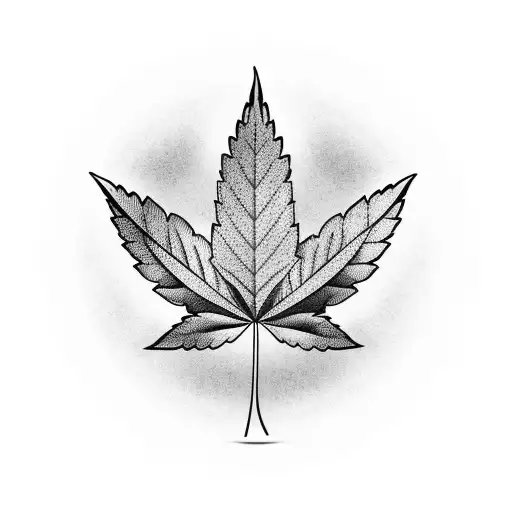 weed leaf tattoo design idea