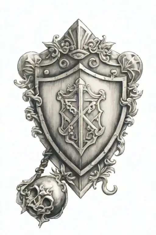 Shield black grey tattoo tattoo design idea