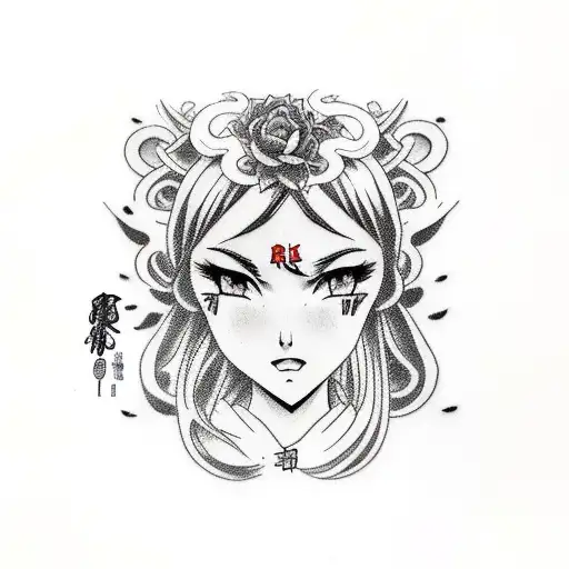 rias gremory pin up tattoo design idea