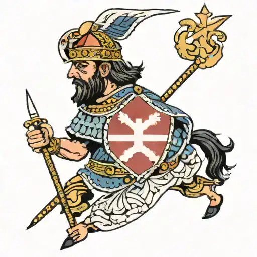 Georgia  flag warrior king  tattoo design idea